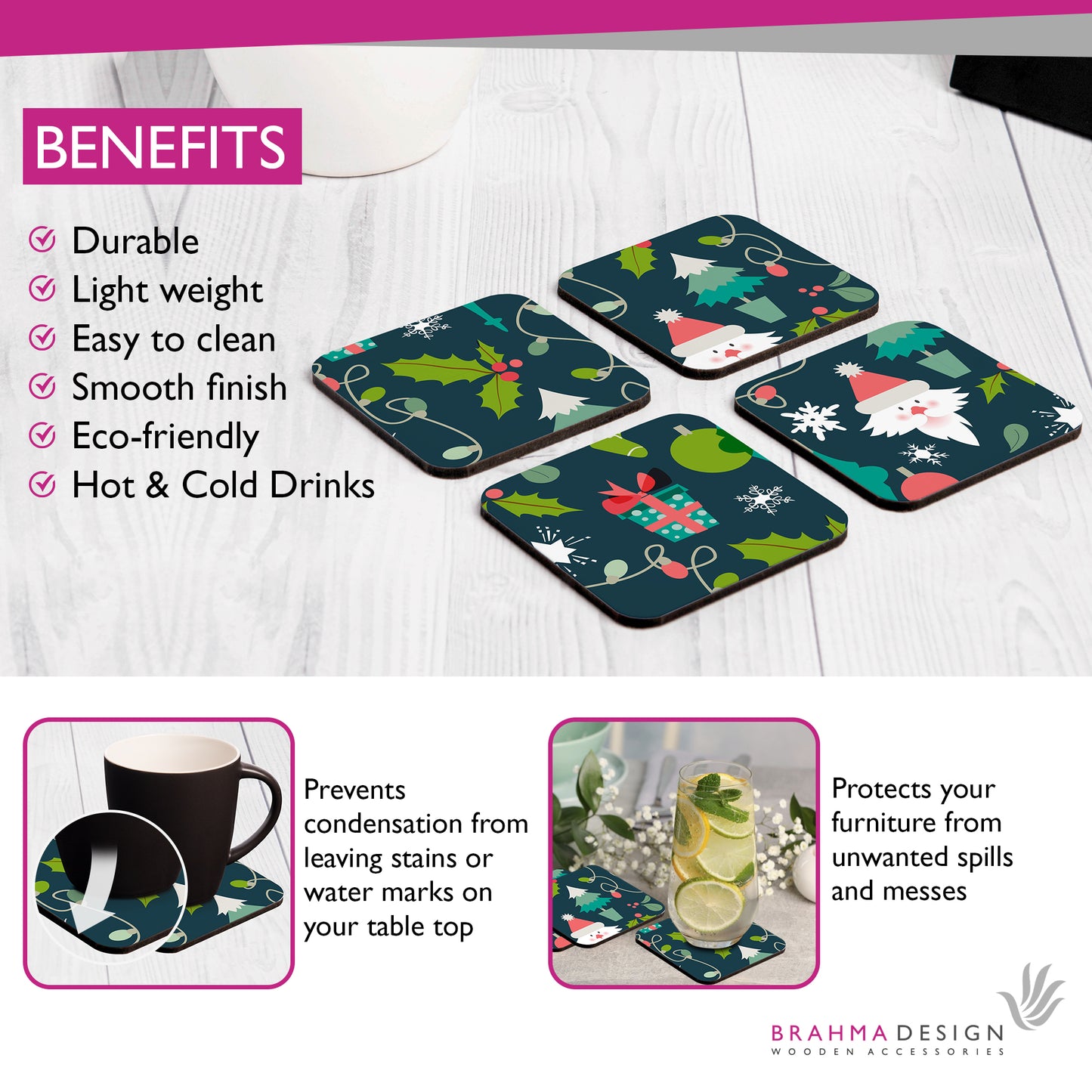 Xmas Allover2 Coaster