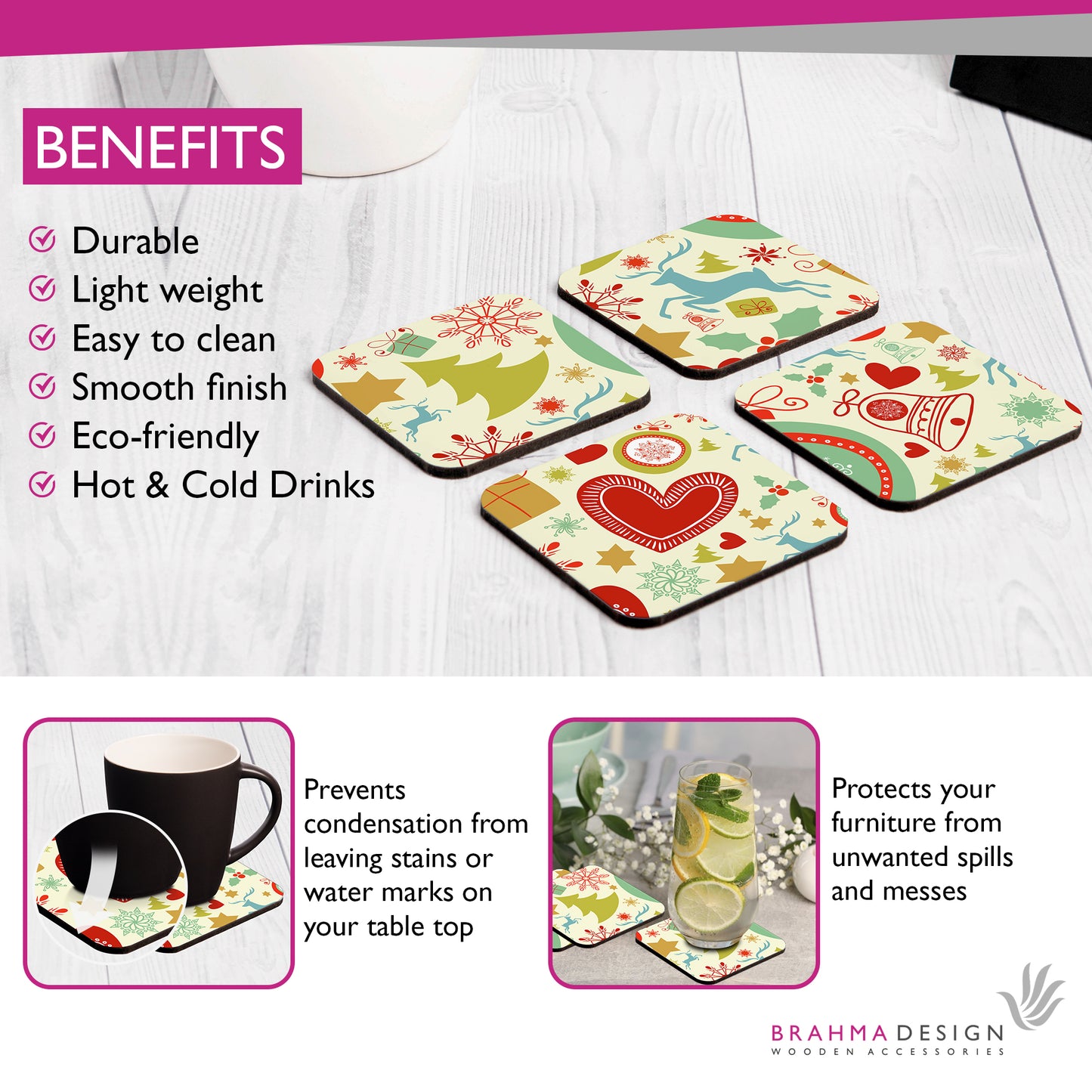 Xmas Allover3 Coaster