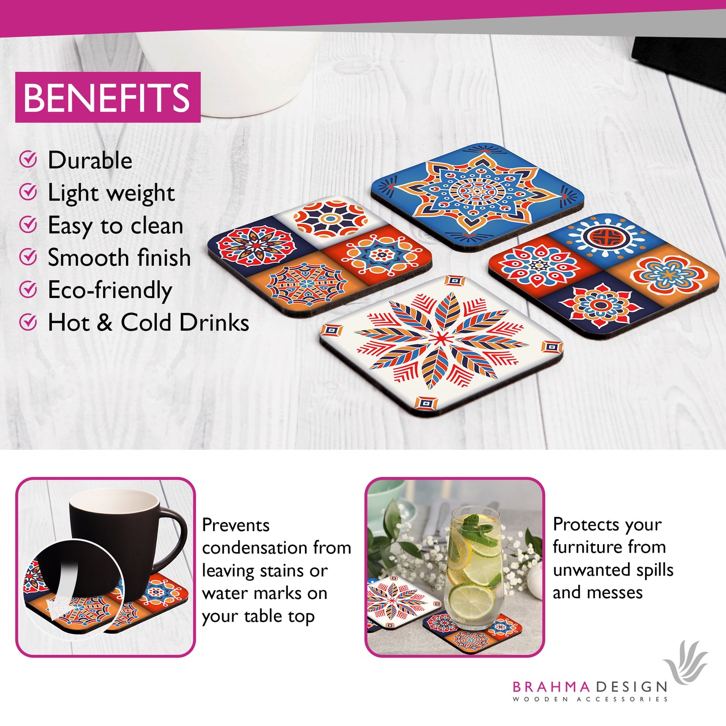 Floral Tiles Coaster