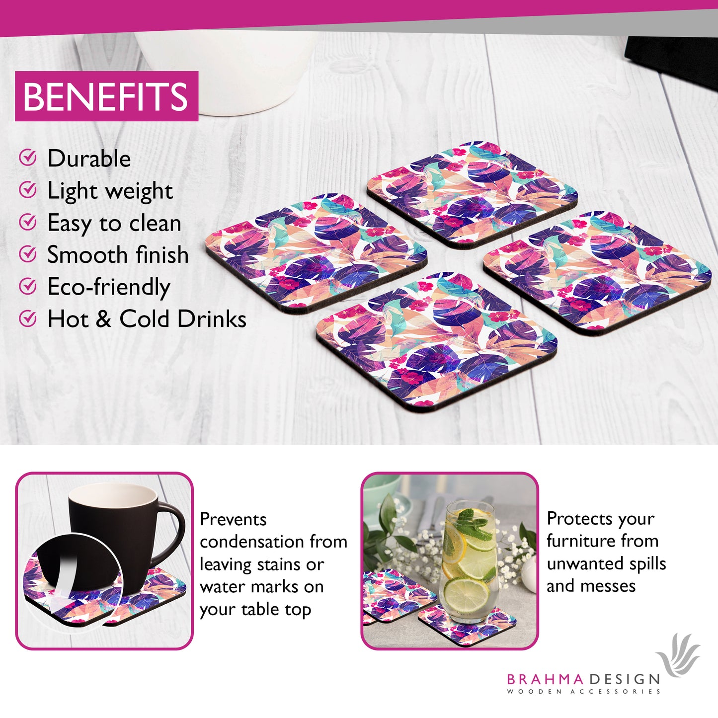 Flr Hibiscus Coaster