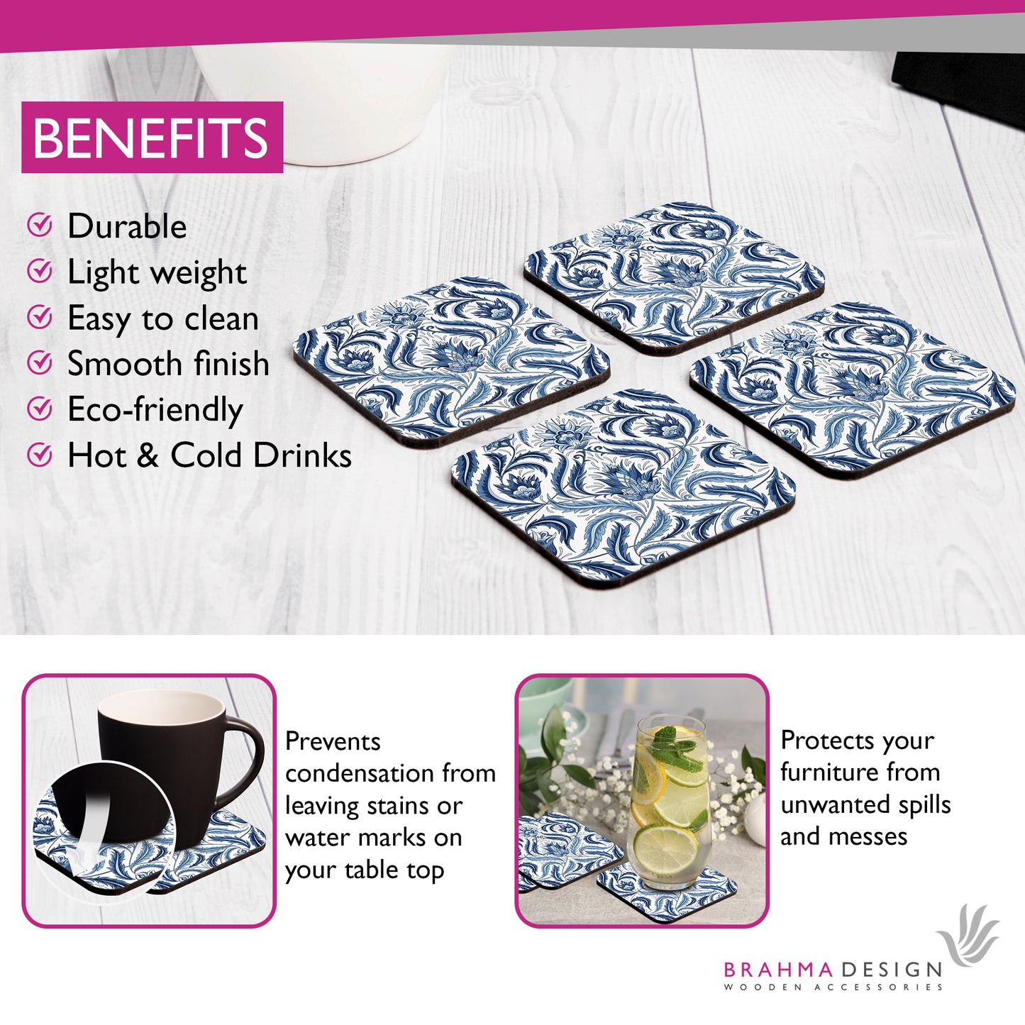 Liena Blue Coaster