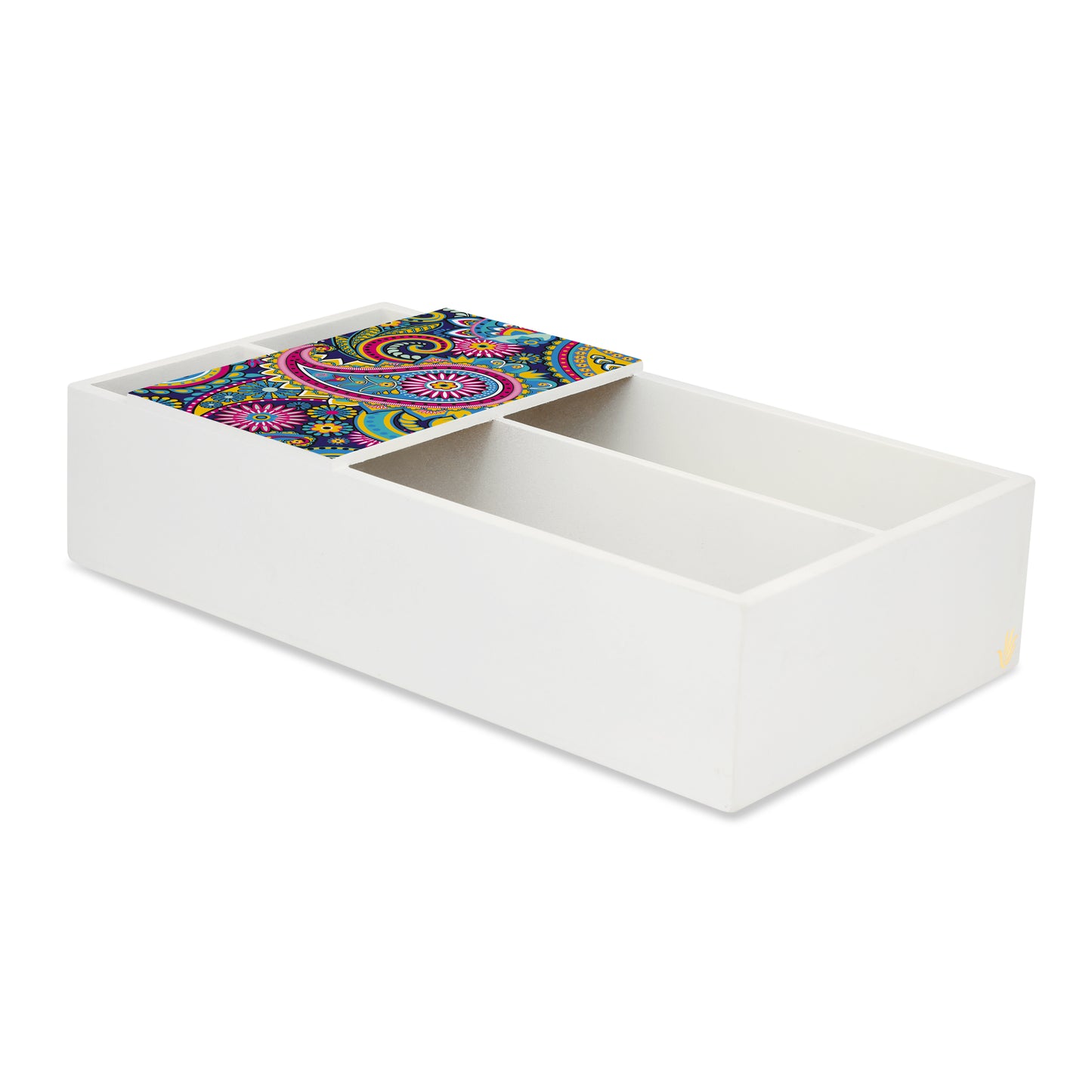 Blue Paisley Cutlery Tray
