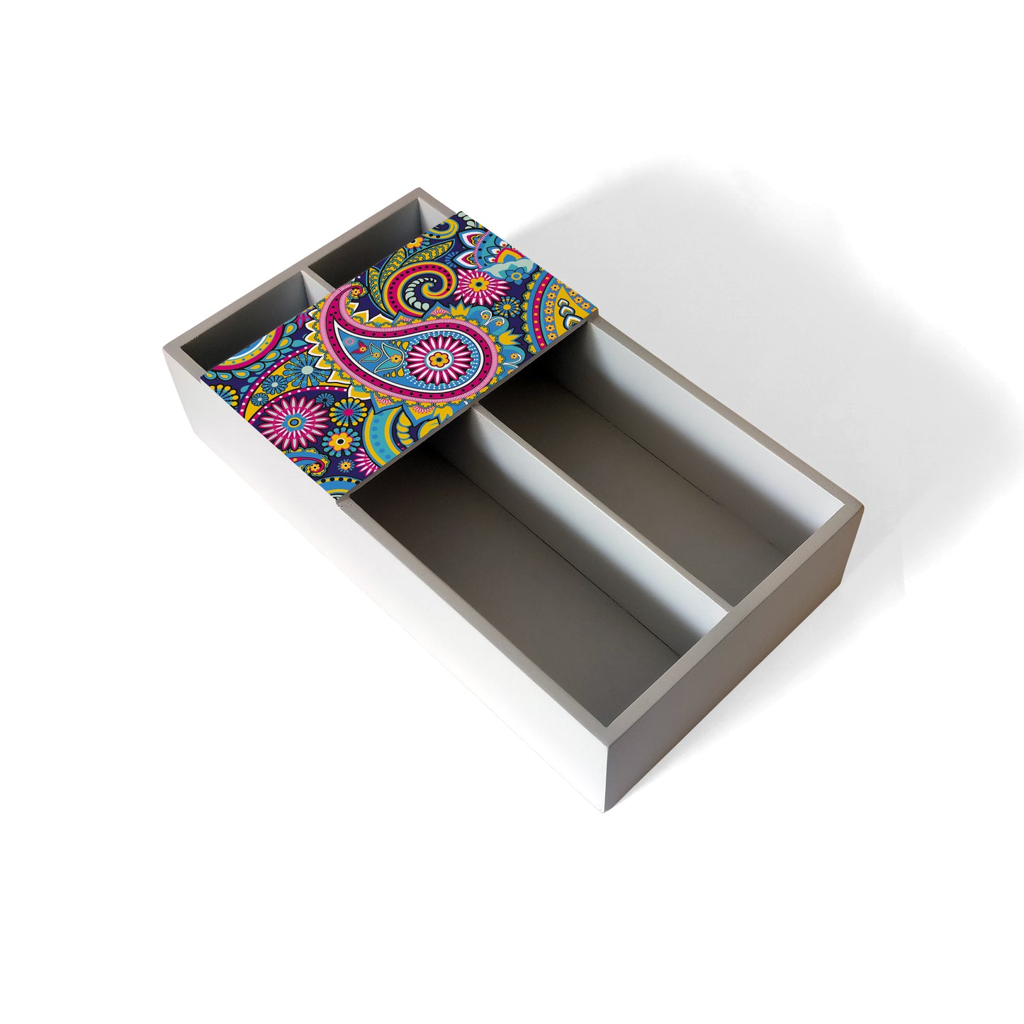 Blue Paisley Cutlery Tray