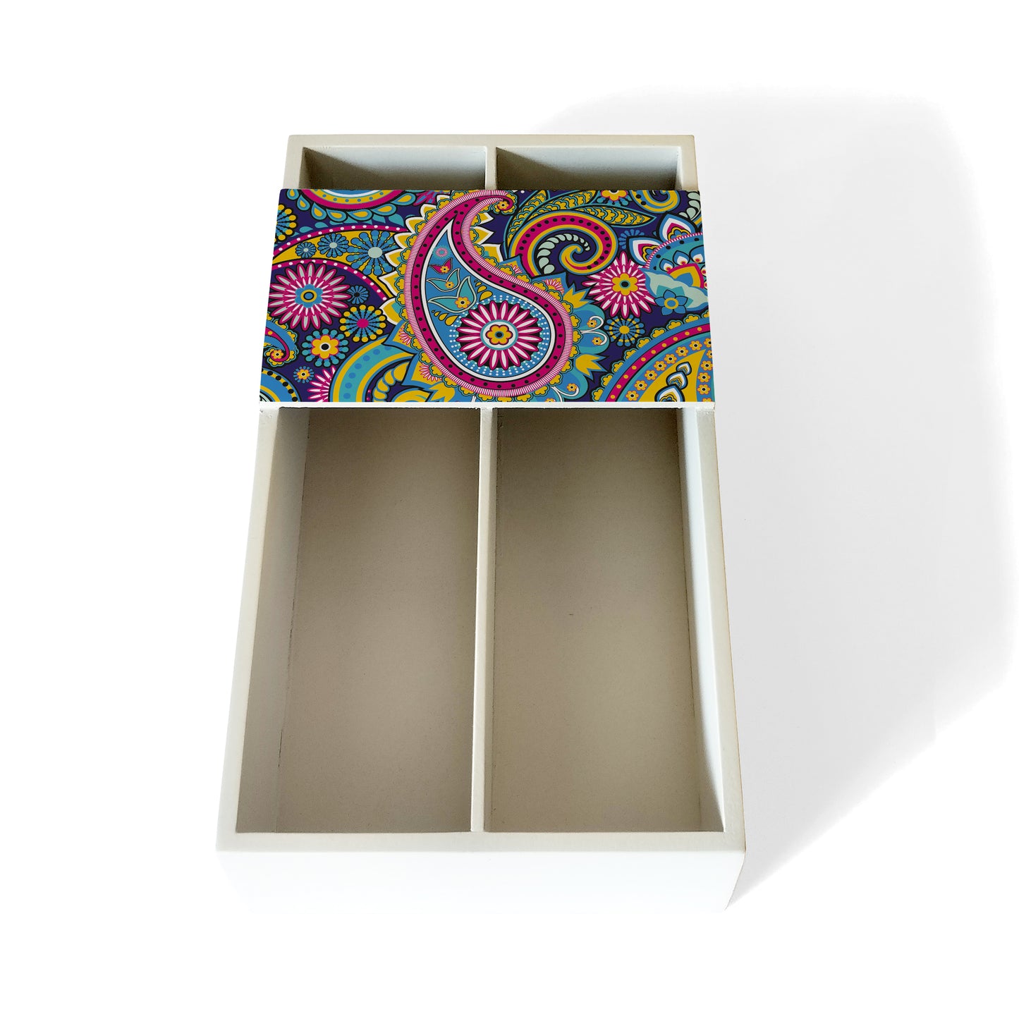 Blue Paisley Cutlery Tray