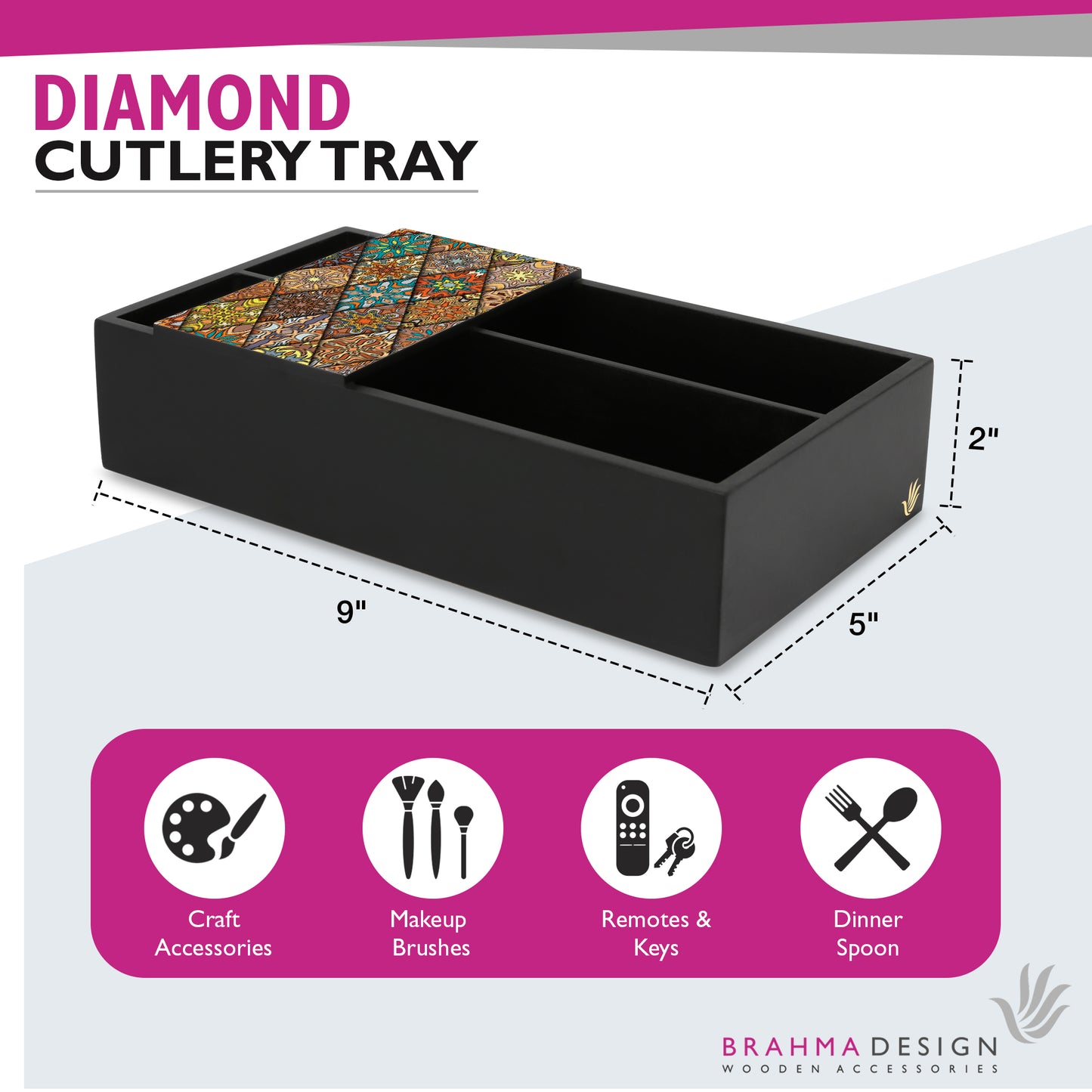 Diamond Cutlery Tray