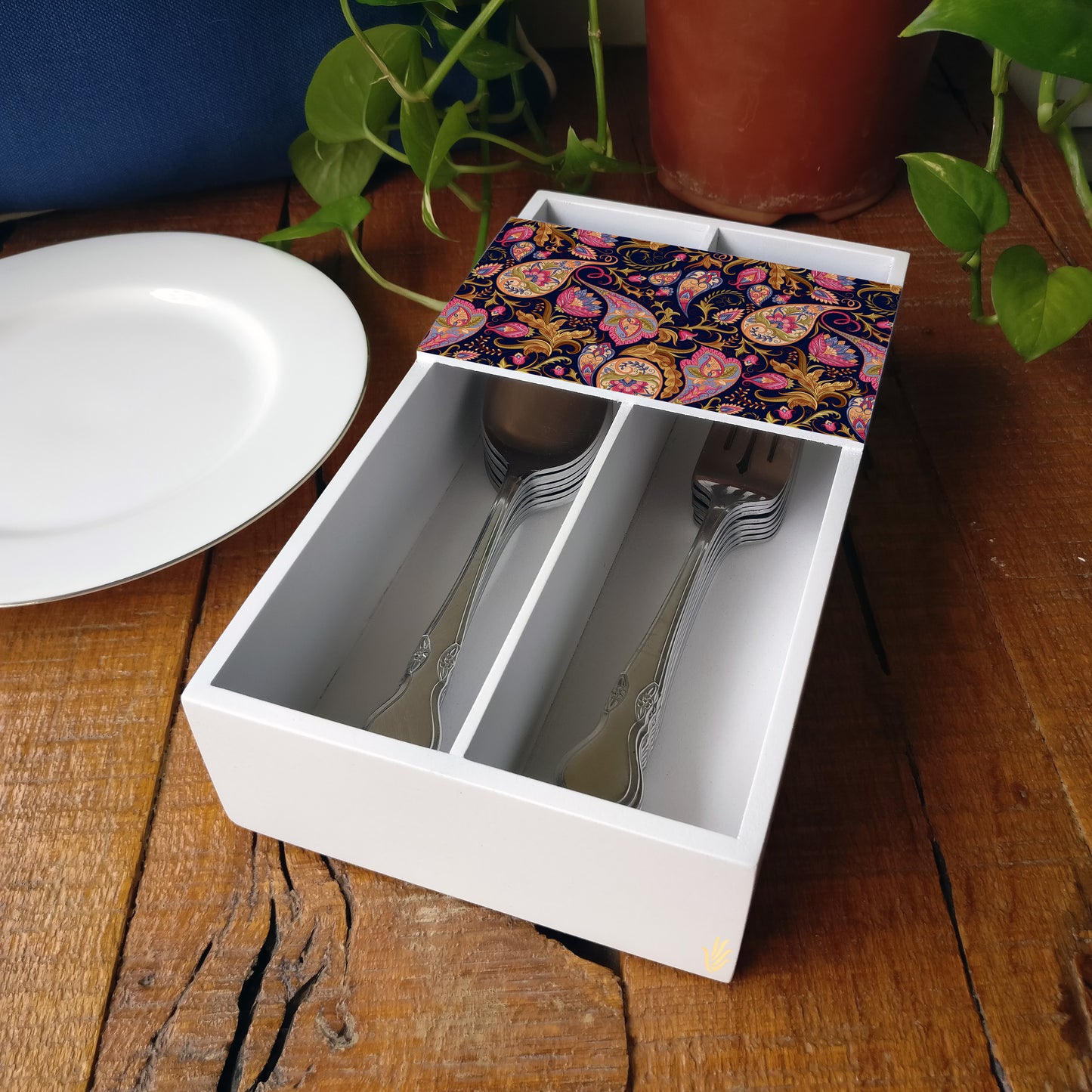 Sameera Navy Cutlery Tray