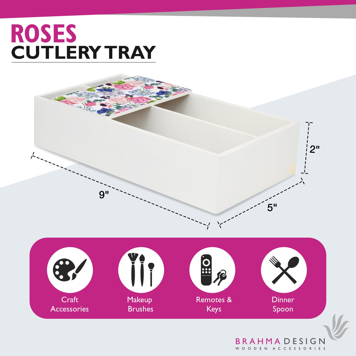 Roses Etc Cutlery Tray