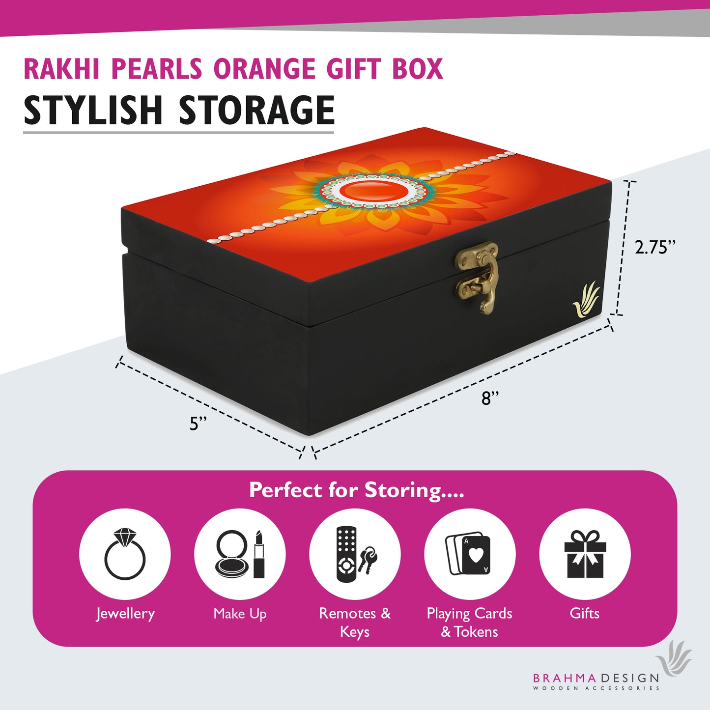 Rakhi Pearl Gift Box-M