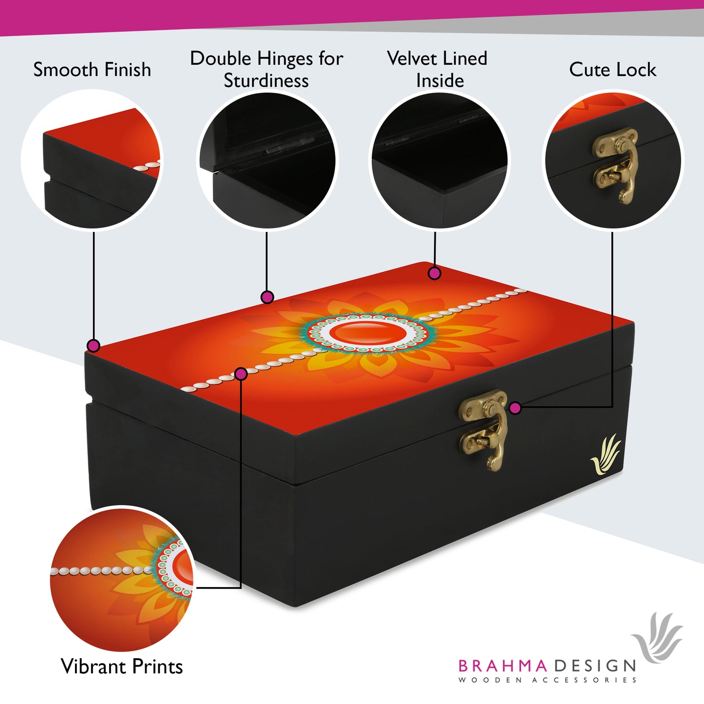 Rakhi Pearl Gift Box-M