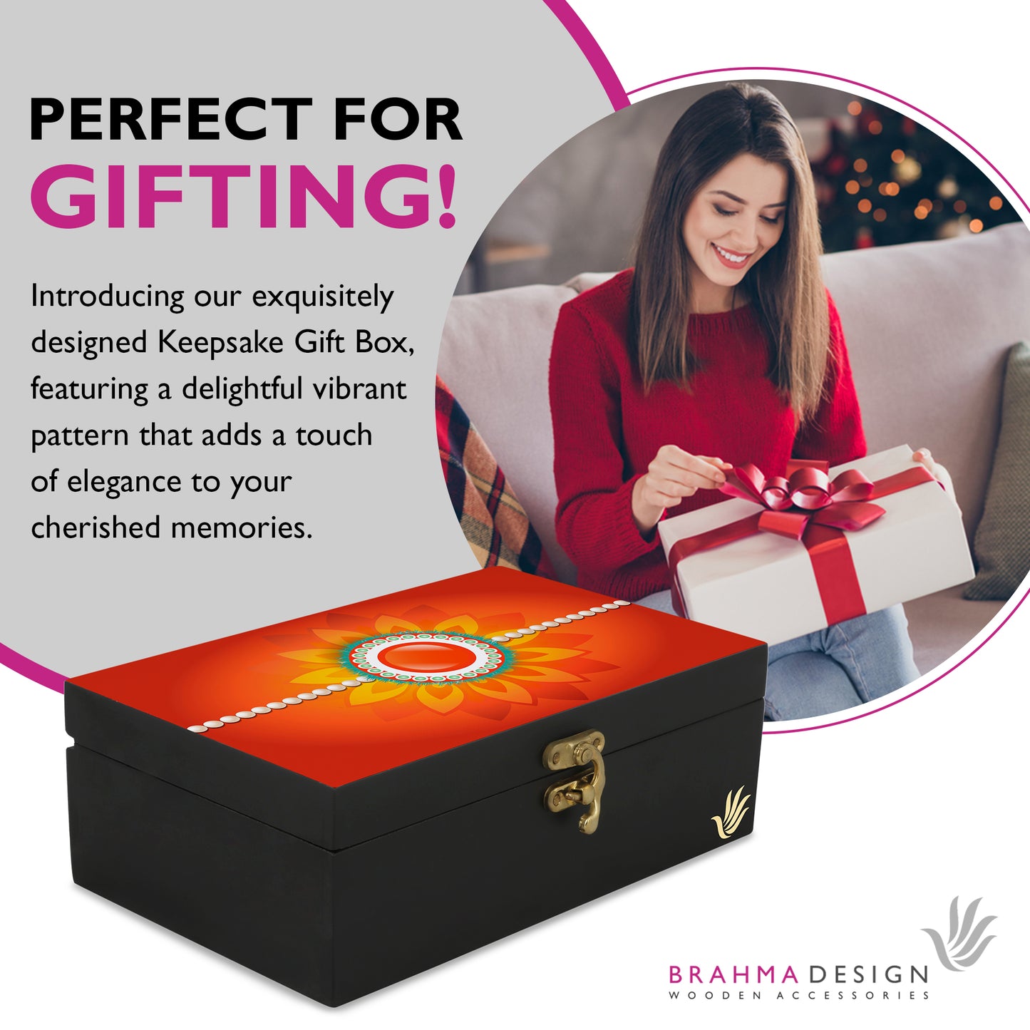 Rakhi Pearl Gift Box-M