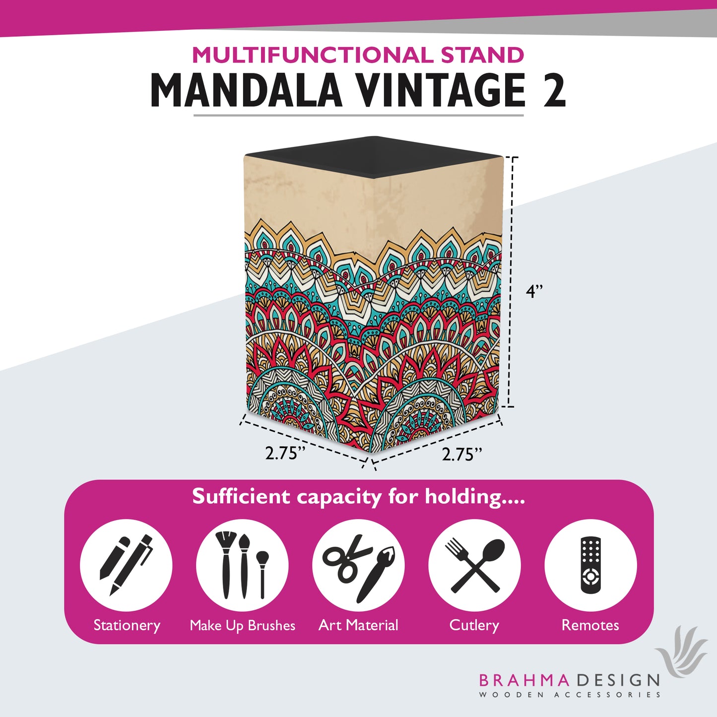 MandalVntg2 Pen Stand