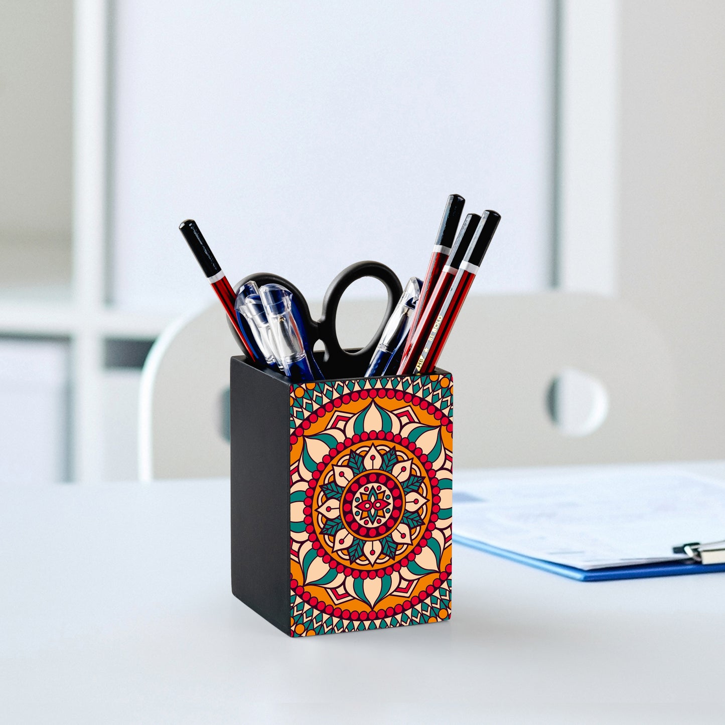 Red Mandala Pen Stand
