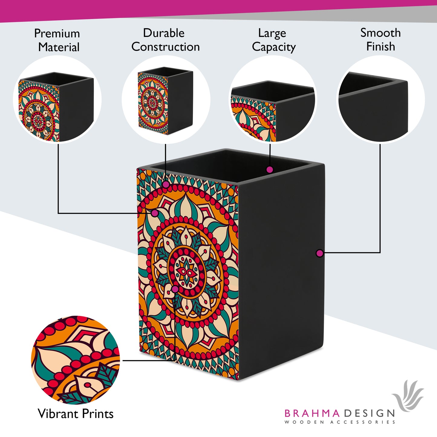 Red Mandala Pen Stand