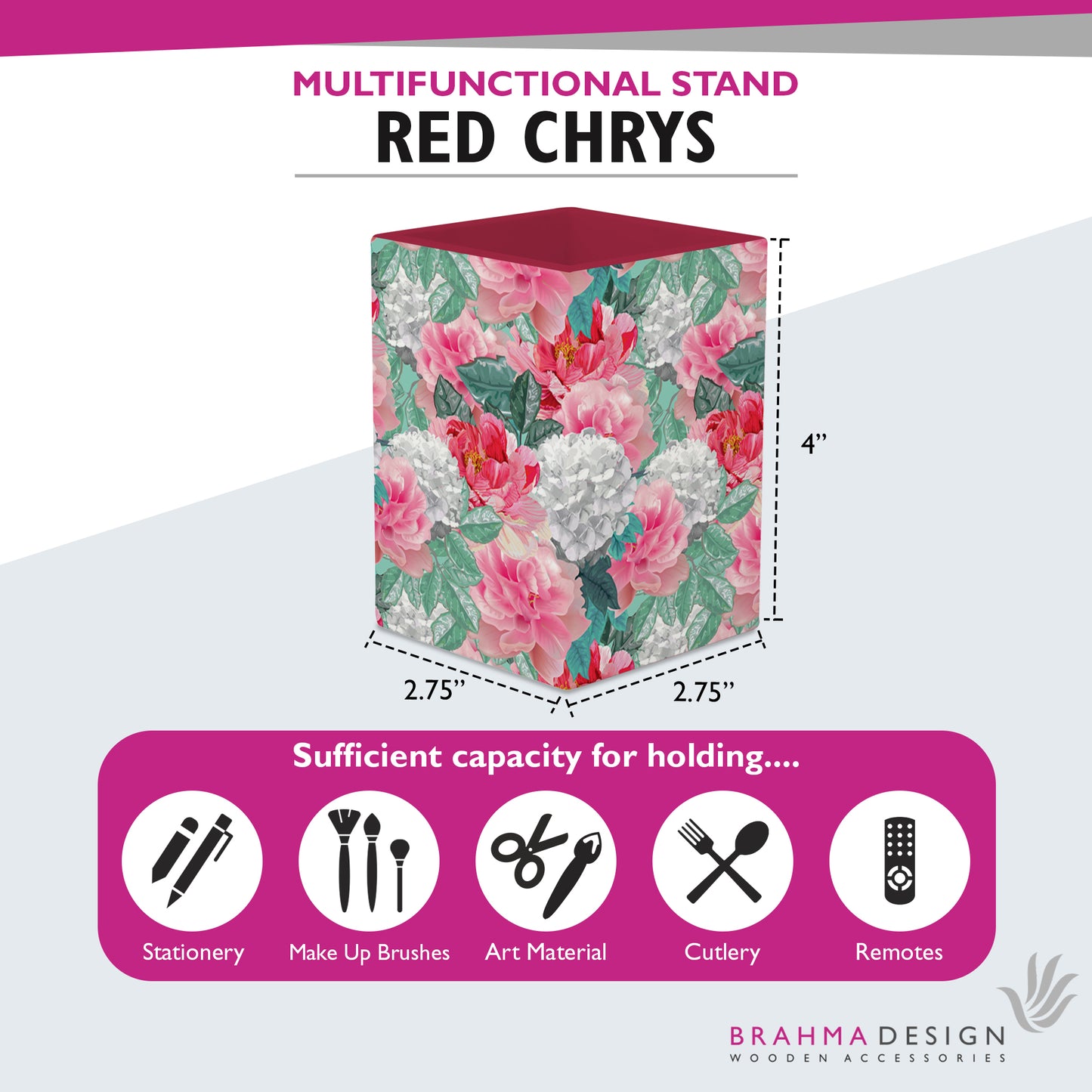 Red Chrys Pen Stand