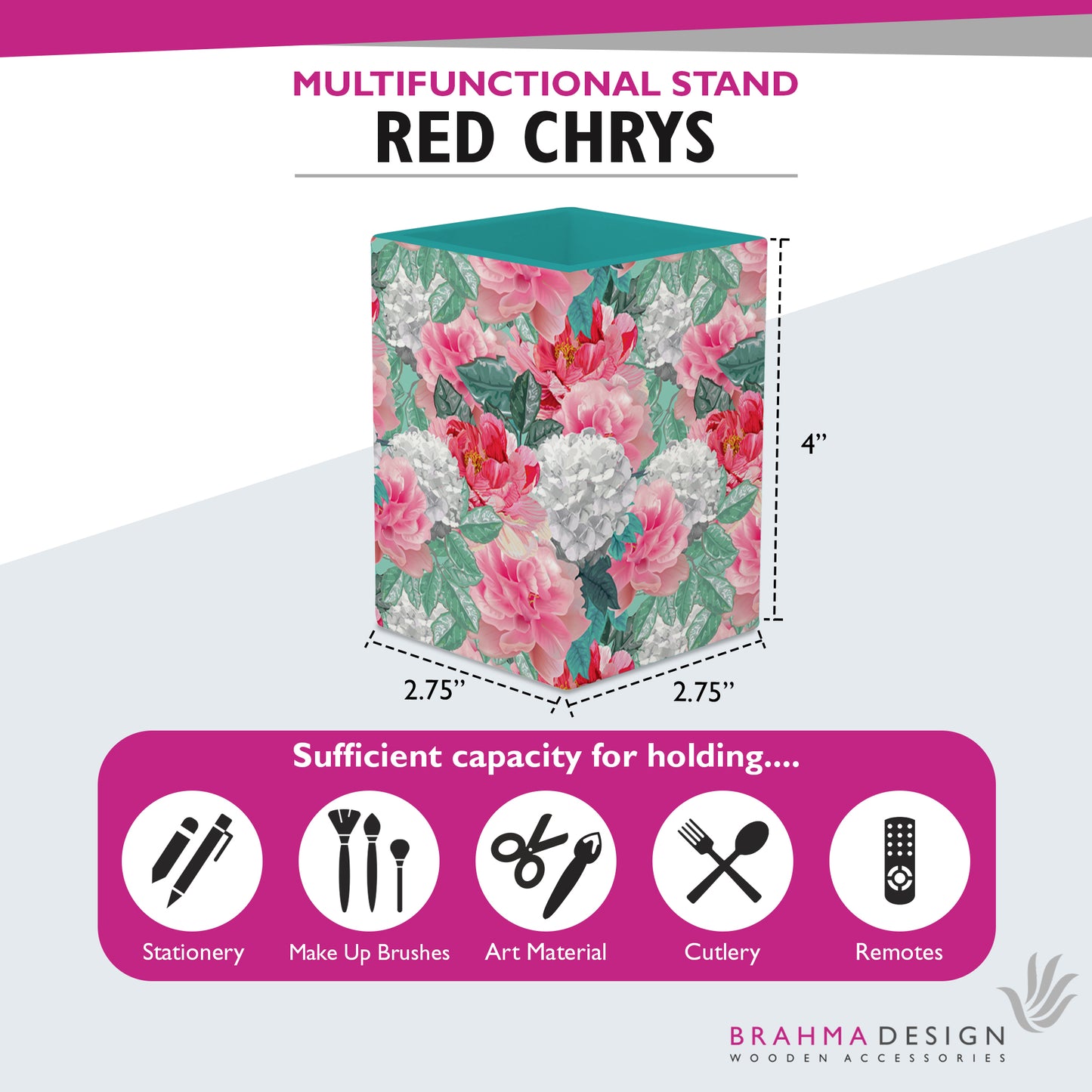 Red Chrys Pen Stand