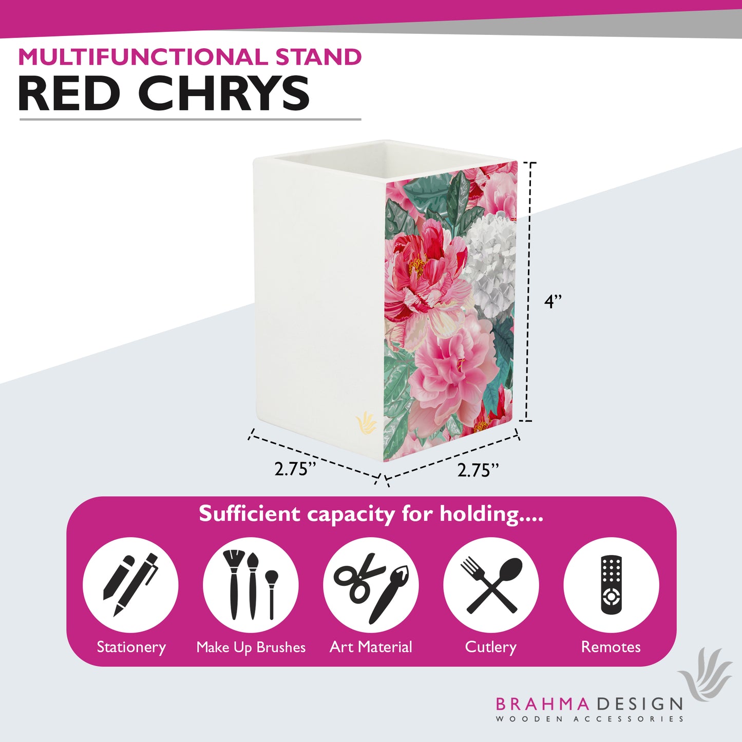 Red Chrys Pen Stand