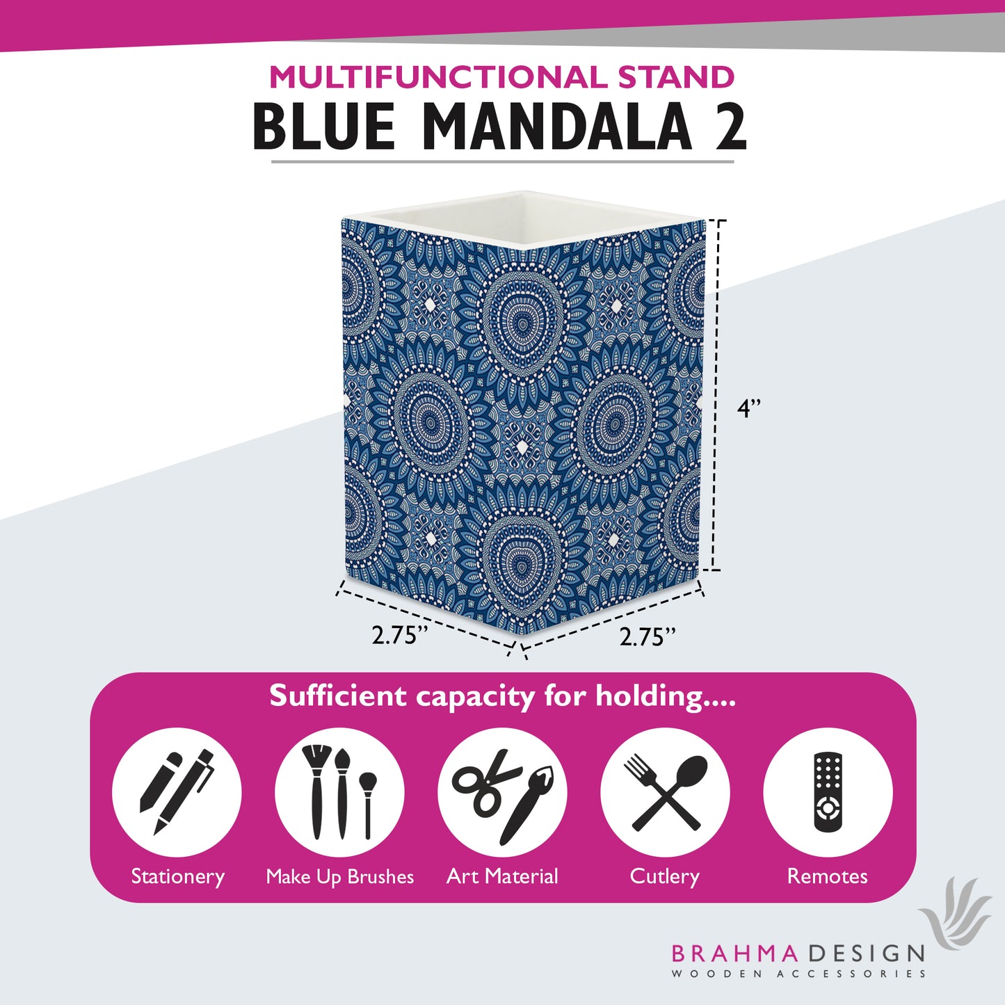 BlueMandala2 Pen Stand
