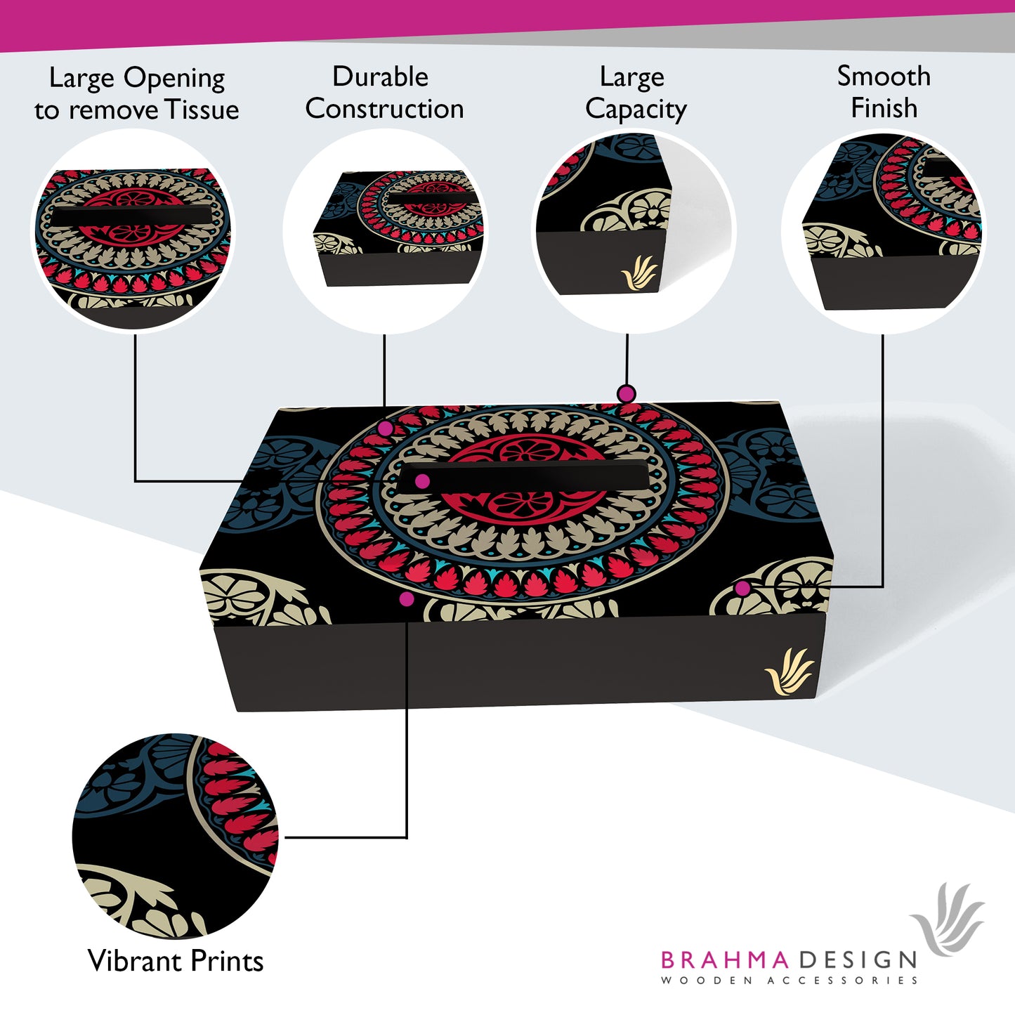 BlackMandala Tissue Box