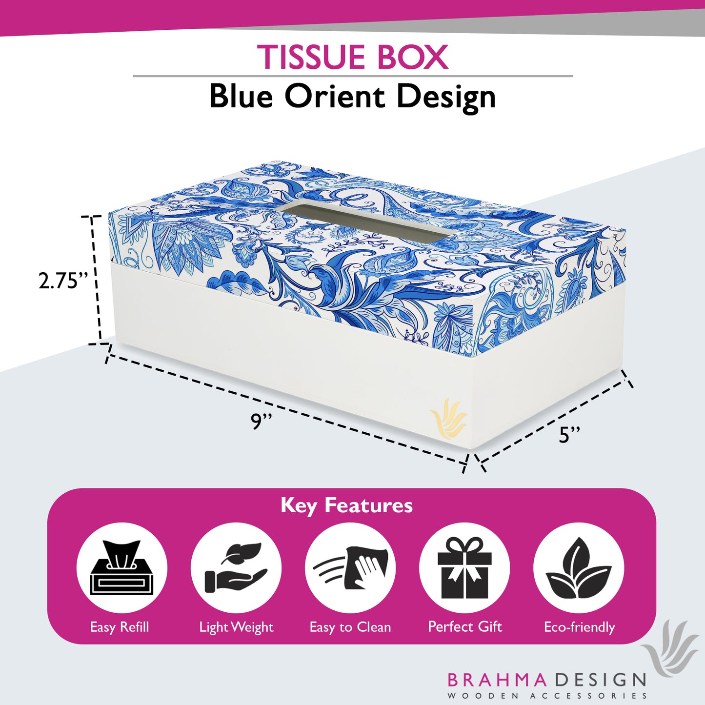 Blue Orient Tissue Box