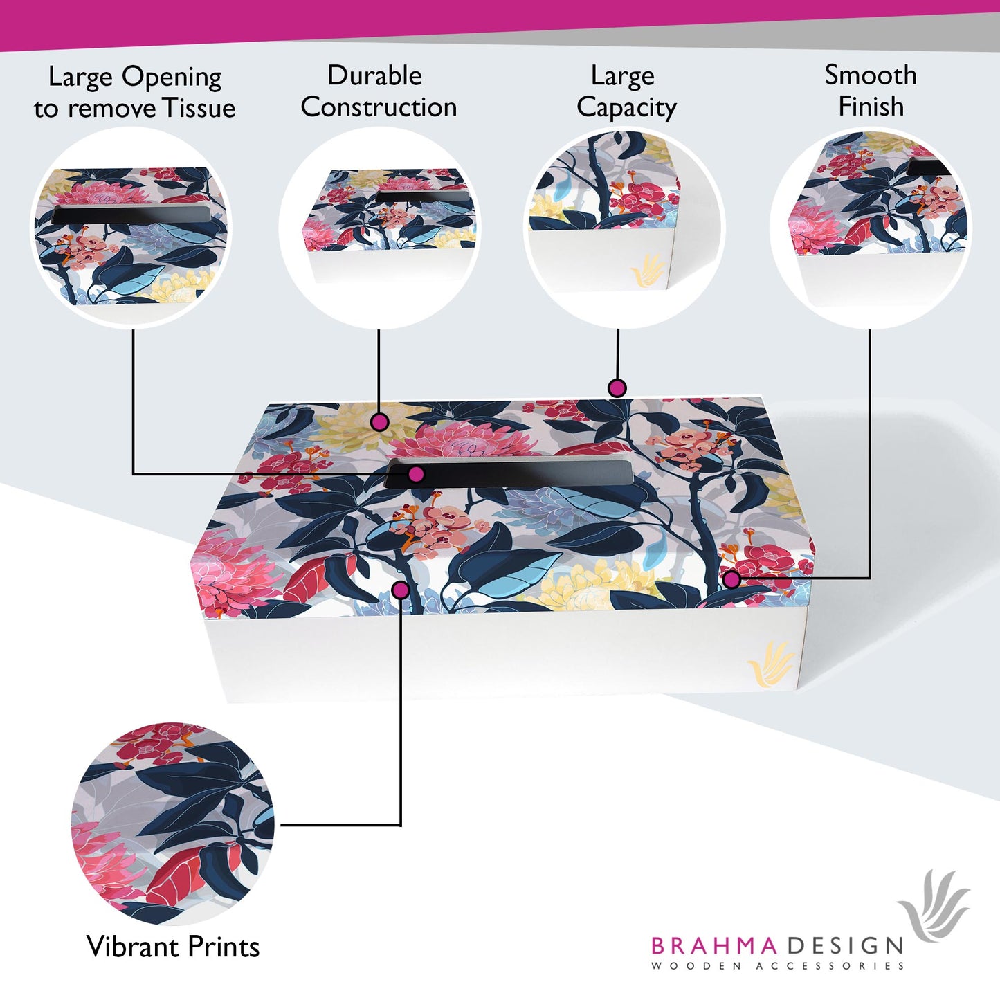 Mia Flr Tissue Box