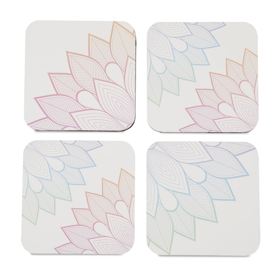 Boho Corner 4 piece Coaster Set 3.75" x 3.75"