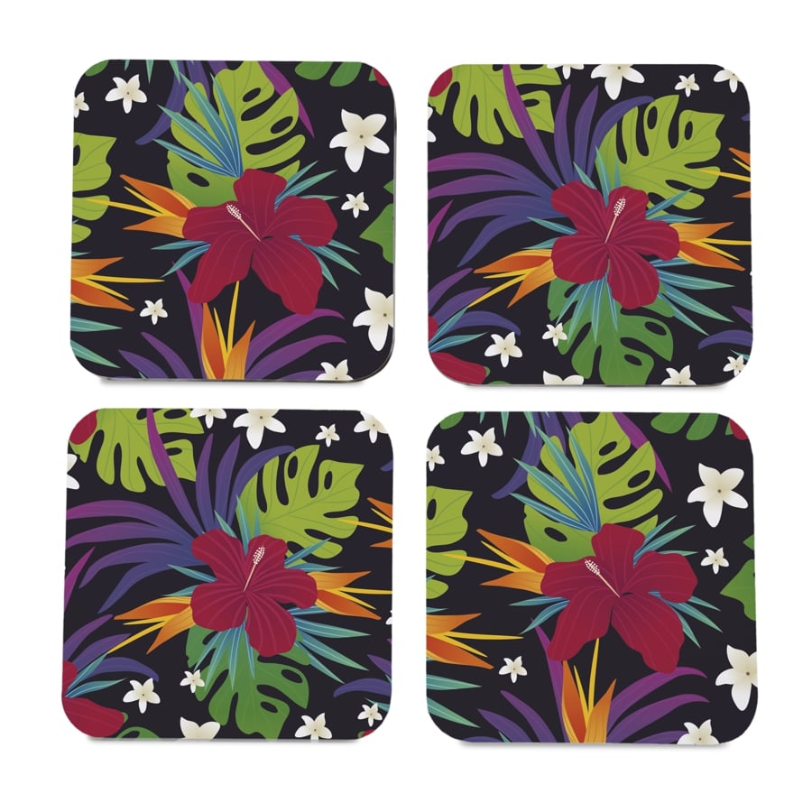 Hawaii 4 piece Coaster Set 3.75" x 3.75"