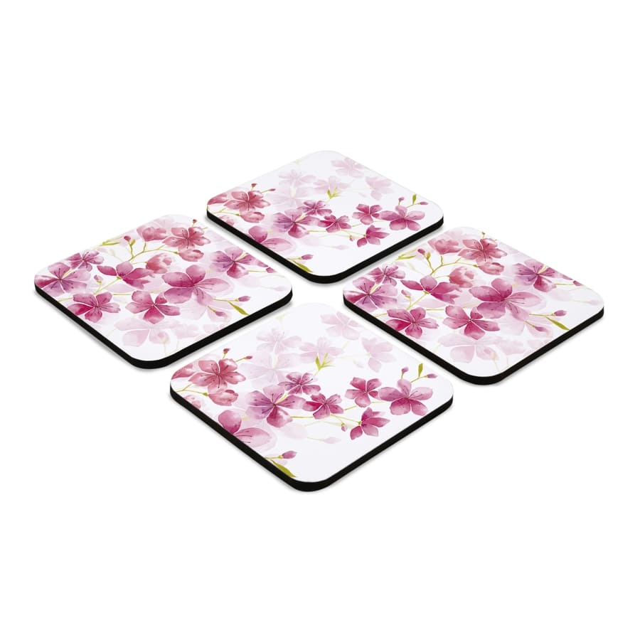 Cherry Blossom 4 piece Coaster Set 3.75" x 3.75"