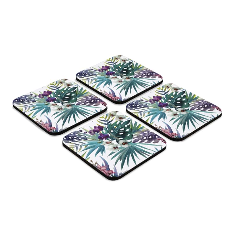 Tropical Palms 4 piece Coaster Set 3.75" x 3.75"