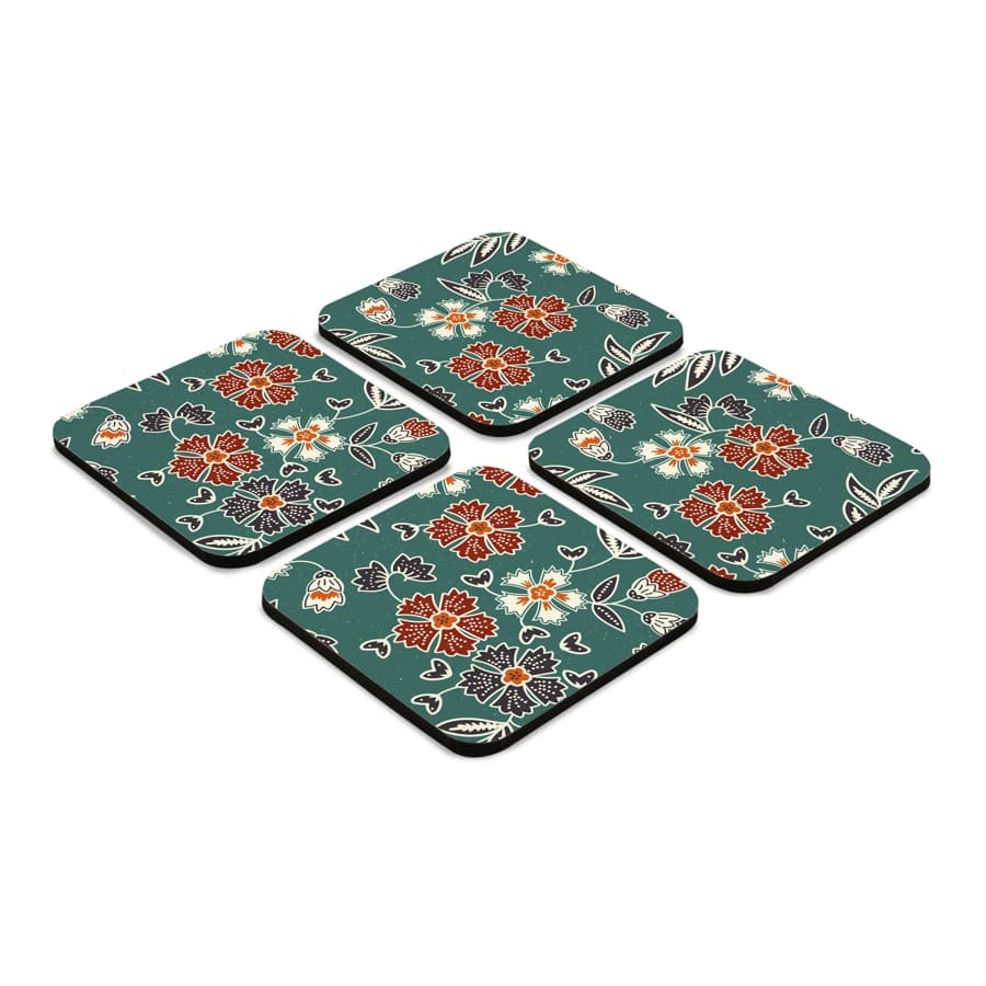 Emerald Batik 4 piece Coaster Set 3.75" x 3.75"