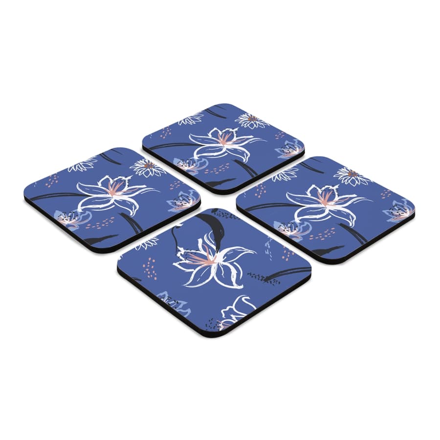 Lily Bloom 4 piece Coaster Set 3.75" x 3.75"