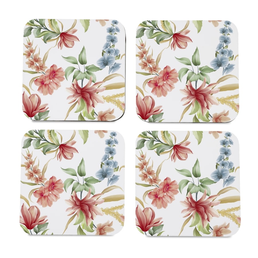 Magnolia 4 piece Coaster Set 3.75" x 3.75"