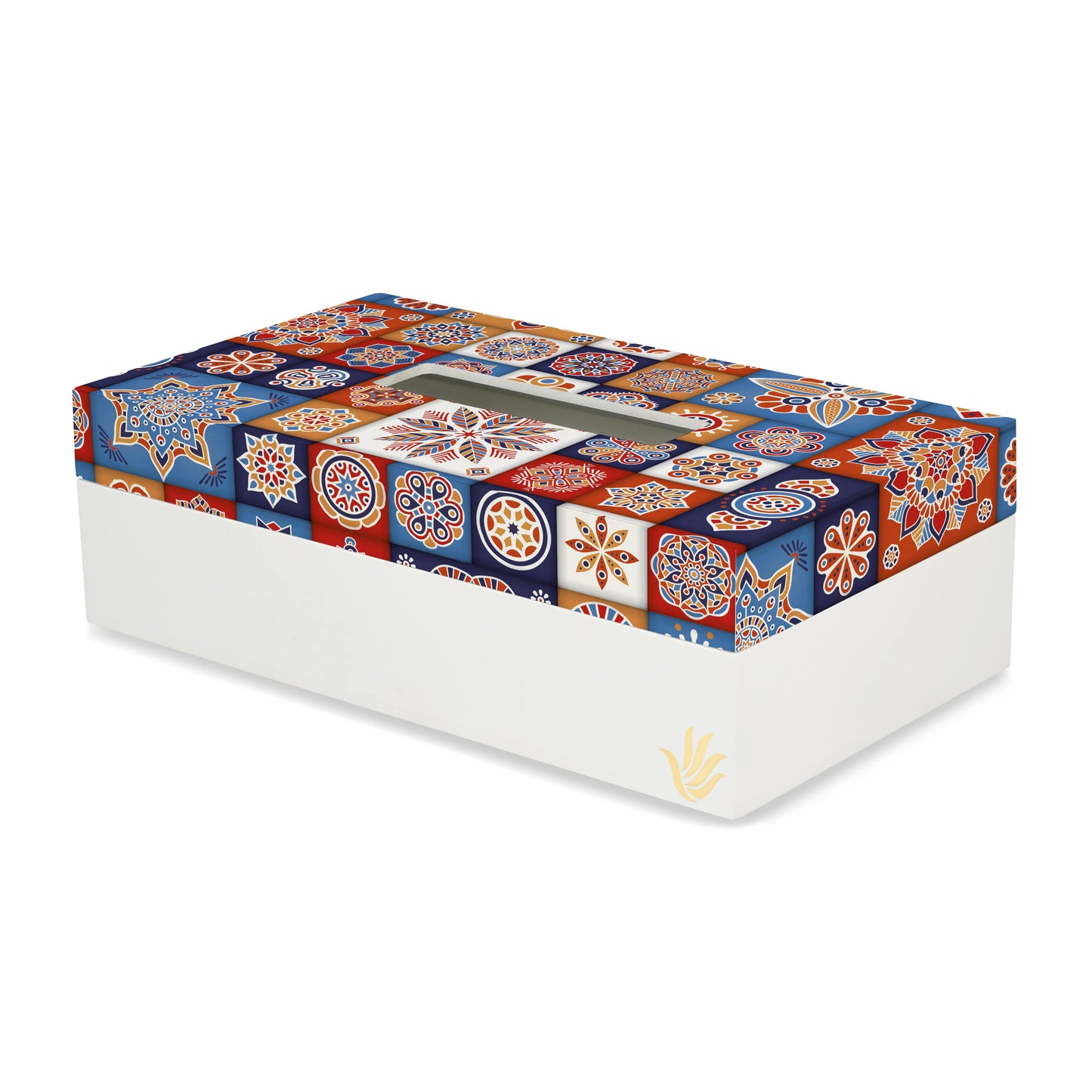 Floral Tiles Tissue Box 9" x 5" x 2.75"