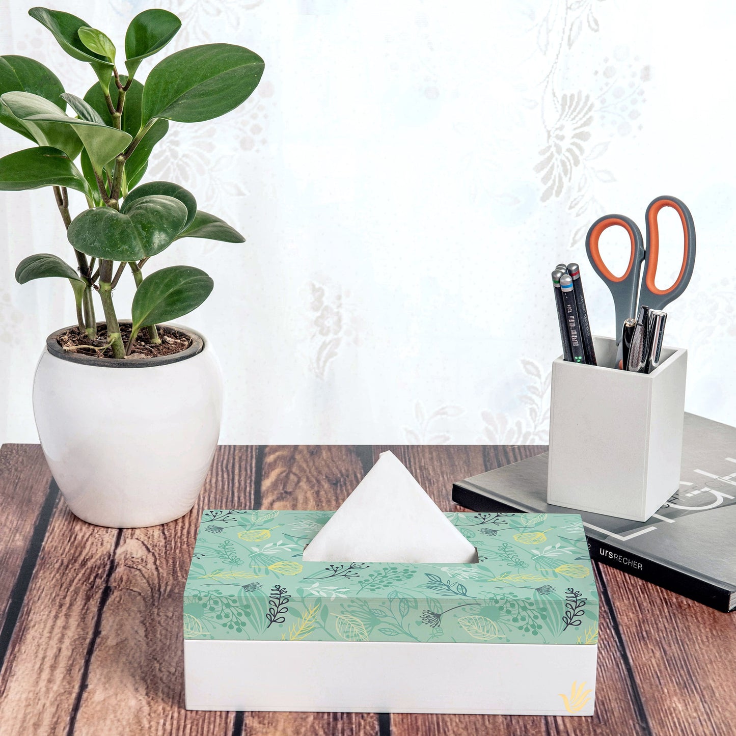 Herbs Tissue Box 9" x 5" x 2.75" Ht. - Lifestyle Image