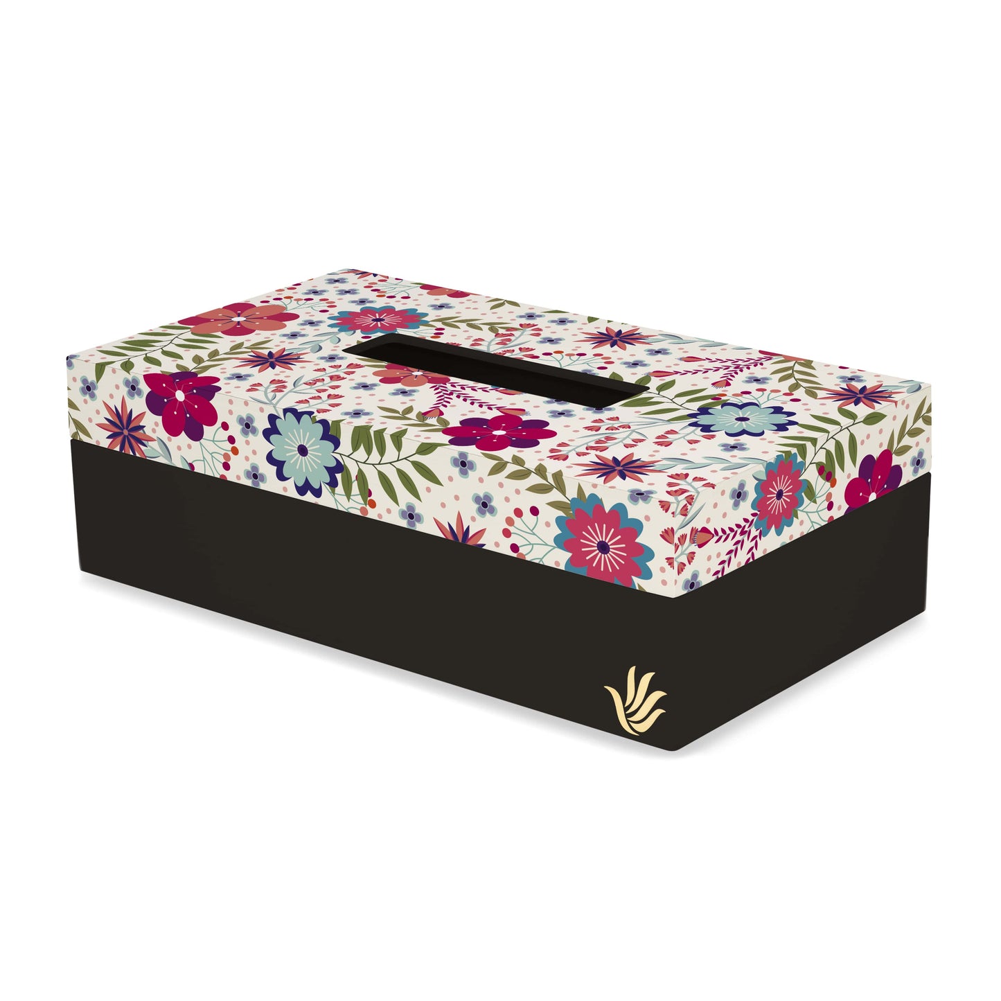 Teen Floral Tissue Box 9" x 5" x 2.75" Ht. - Main Image