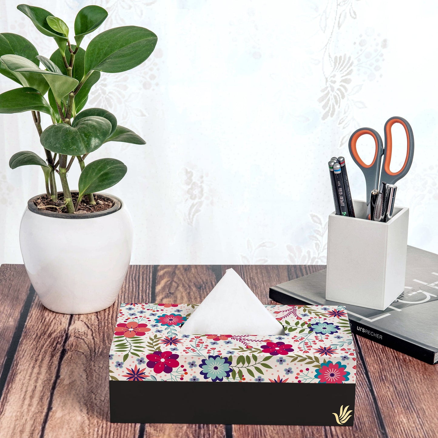 Teen Floral Tissue Box 9" x 5" x 2.75" Ht. - Lifestyle Image