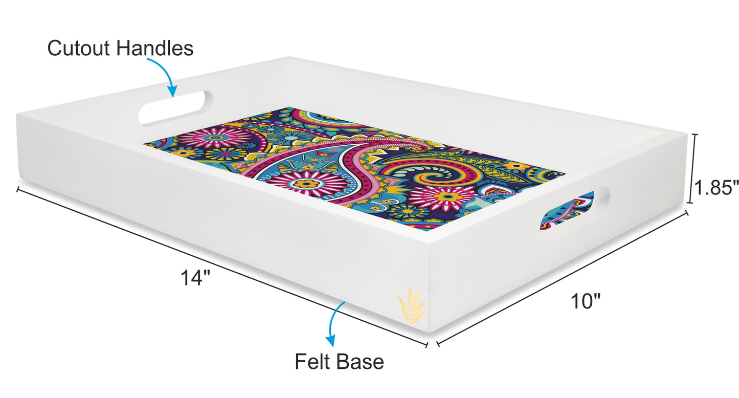 Blue Paisley Tray 10 x 14