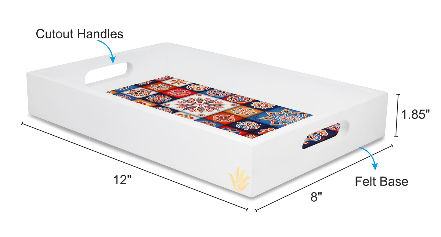 Floral Tiles Tray 8 x 12