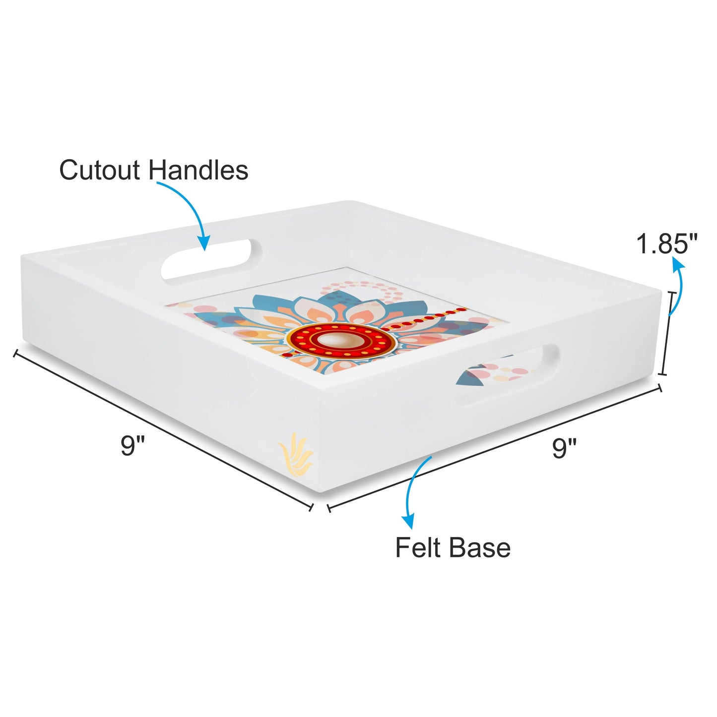 Rakhee Blue Sq Tray