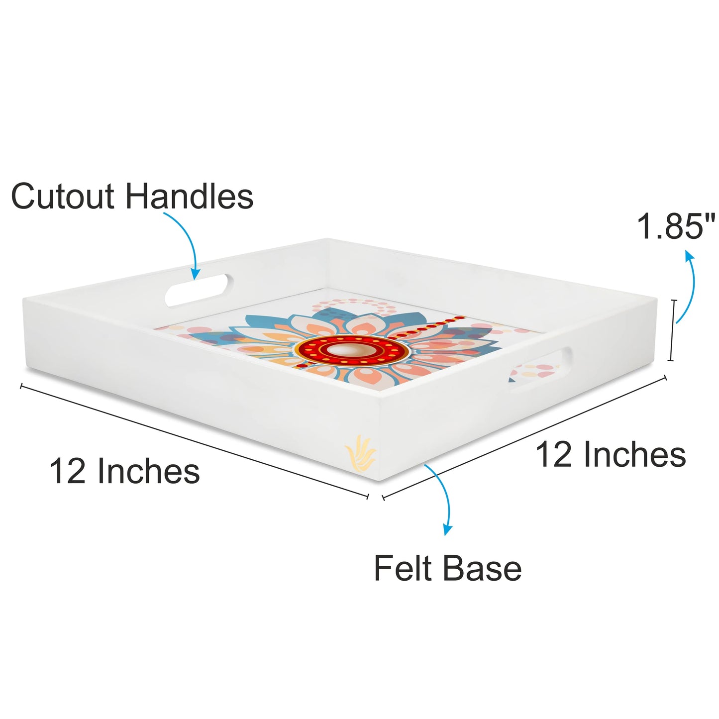 Rakhee Blue Sq Tray