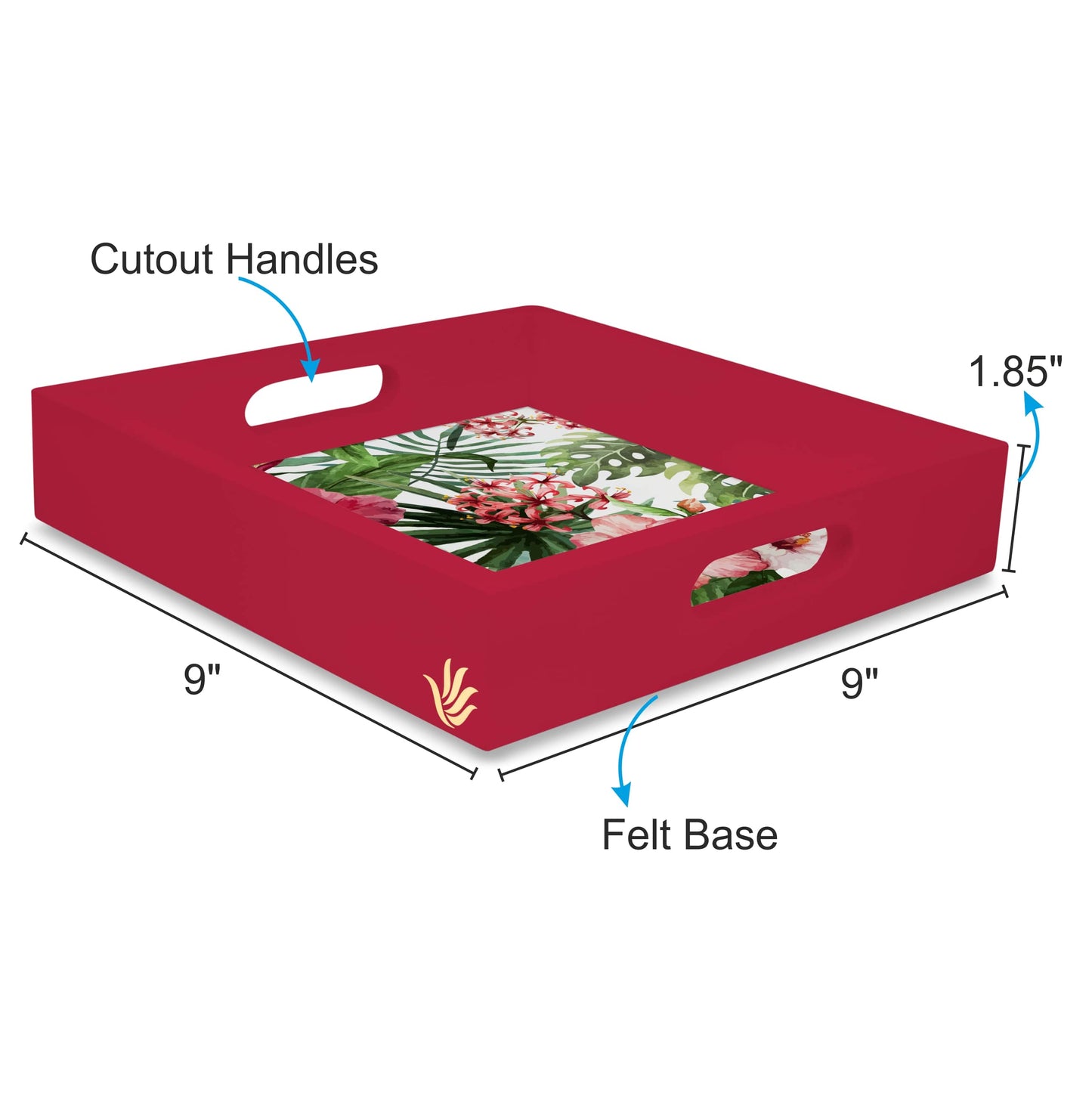 Trop Hibiscus Sq Tray
