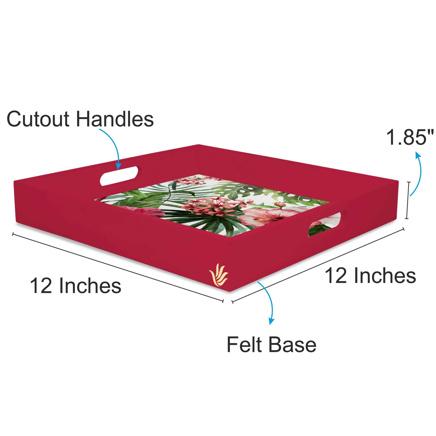 Trop Hibiscus Sq Tray