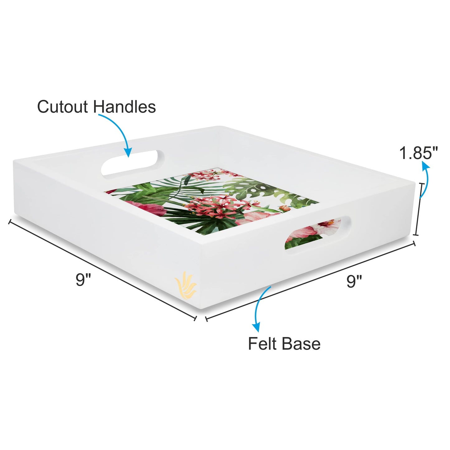Trop Hibiscus Sq Tray