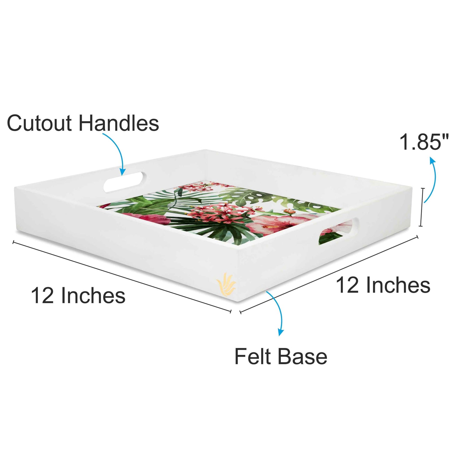 Trop Hibiscus Sq Tray