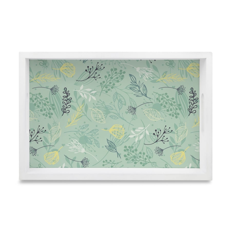 Herbs Serving Tray with Cutout Handles (Wood) 8" x 12"