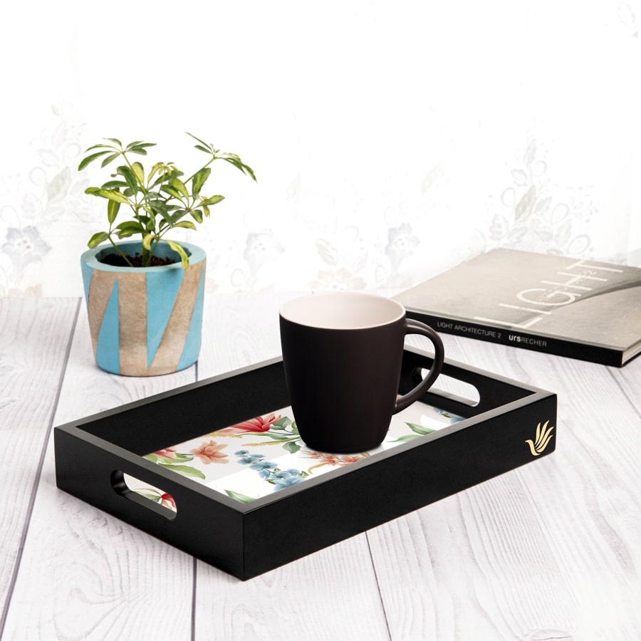 Magnolia Serving Tray with Cutout Handles (Wood) 8" x 12"