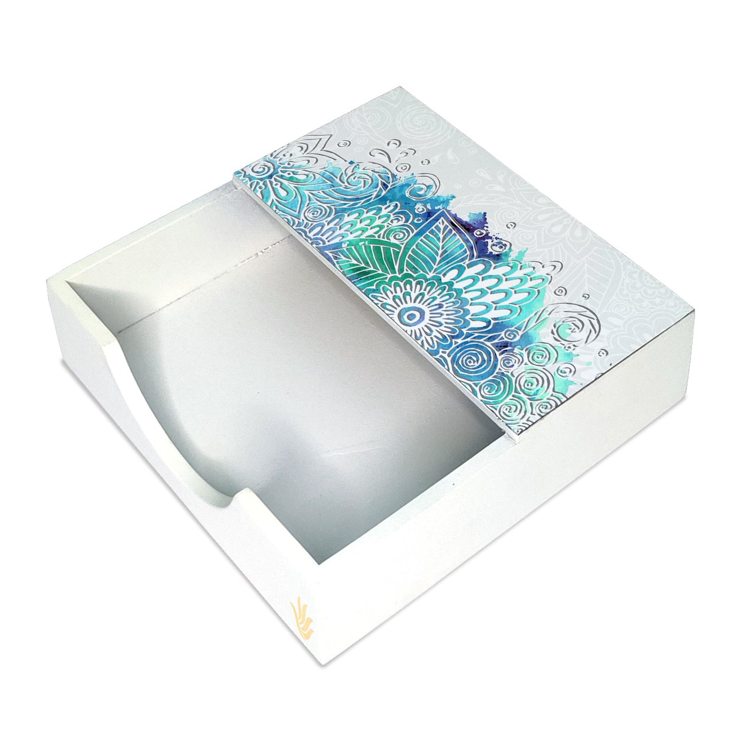Abstract Flowers Tissue Holder 6" x 6" x 1.5" Ht. - Main Image
