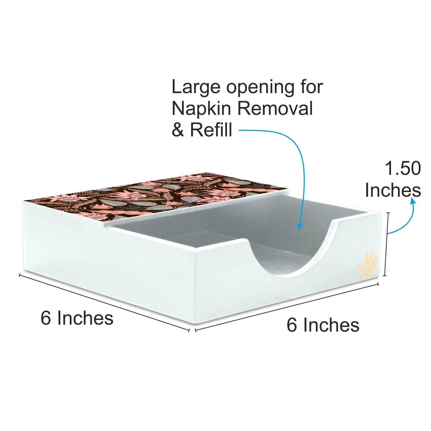 Sheila Tissue Holder 6" x 6" x 1.5" Ht. - Dimension Image