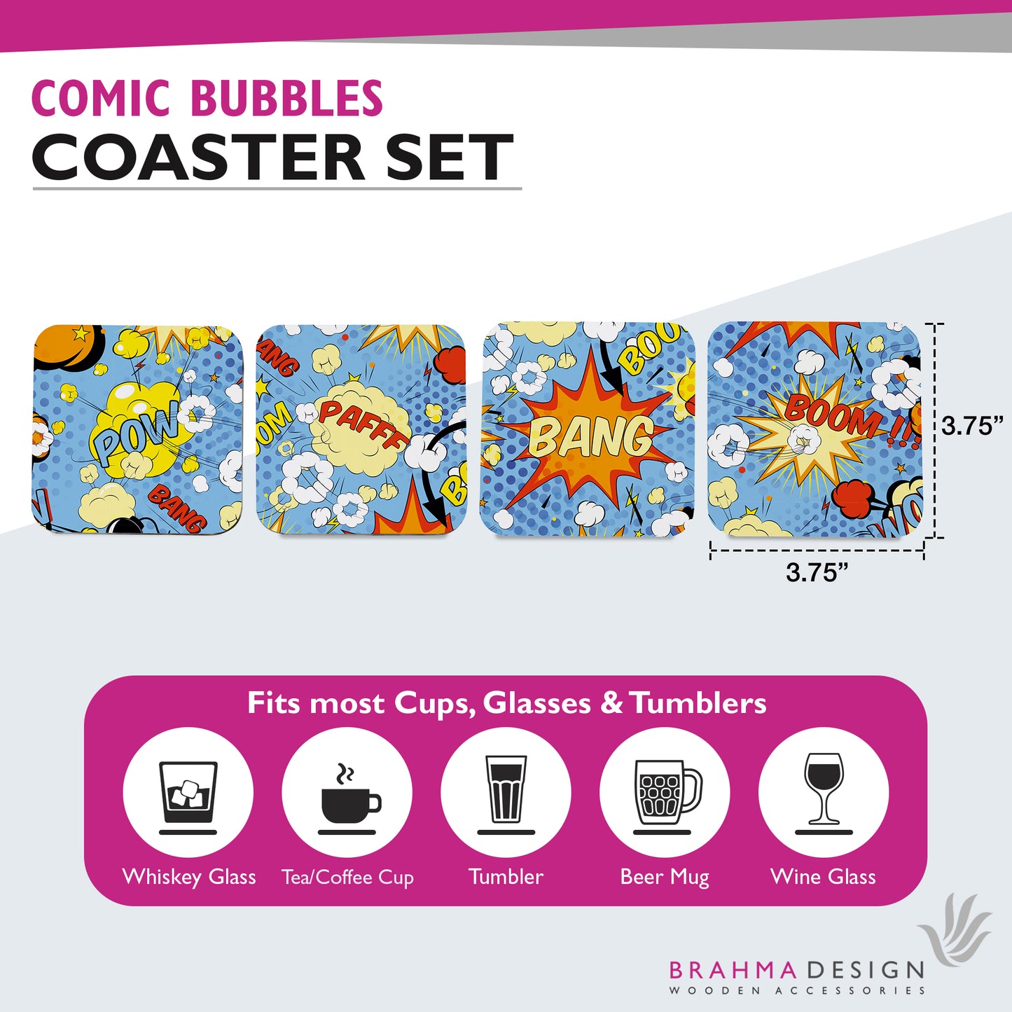 Comic Bubbles Coaster
