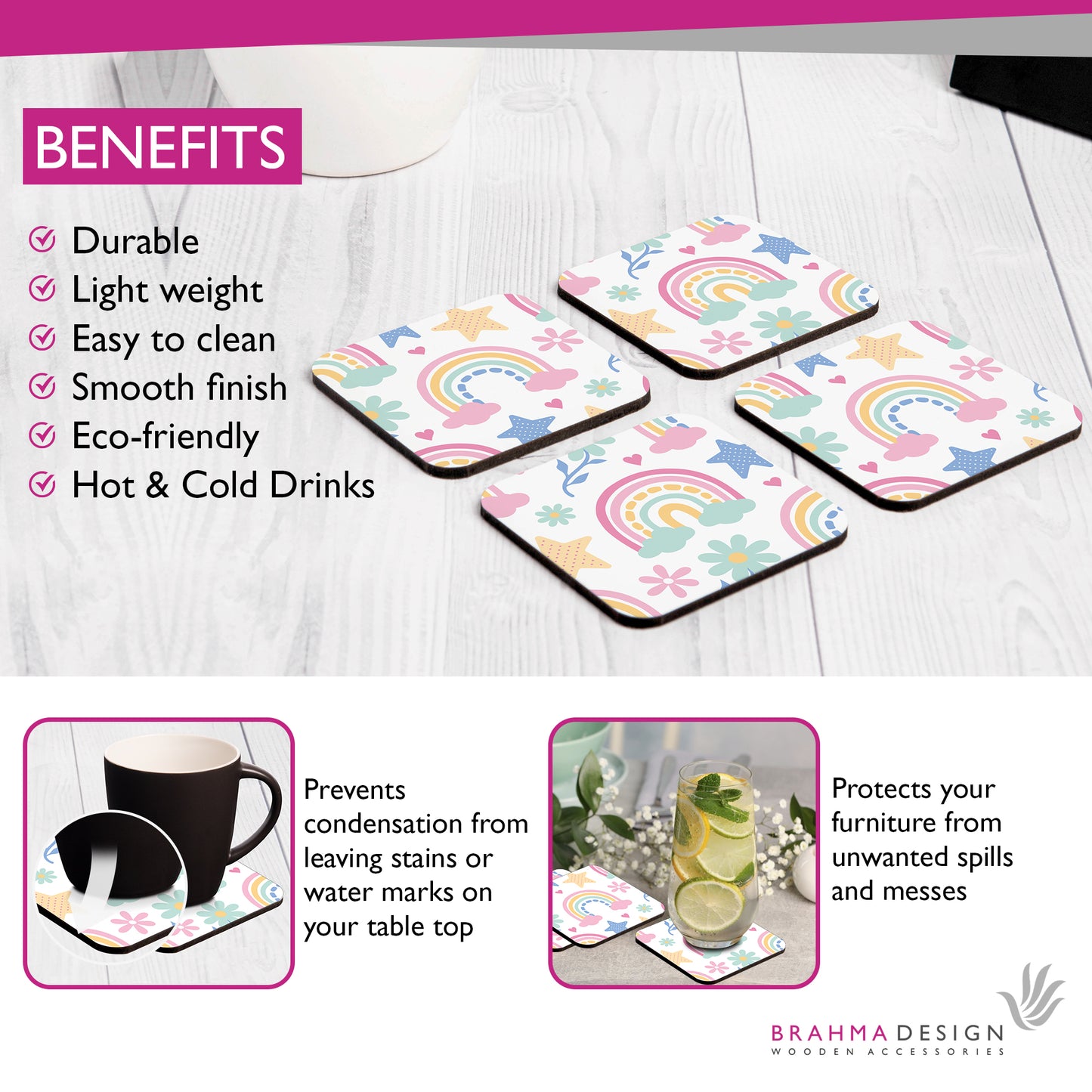 Pastel Rainbow Coaster