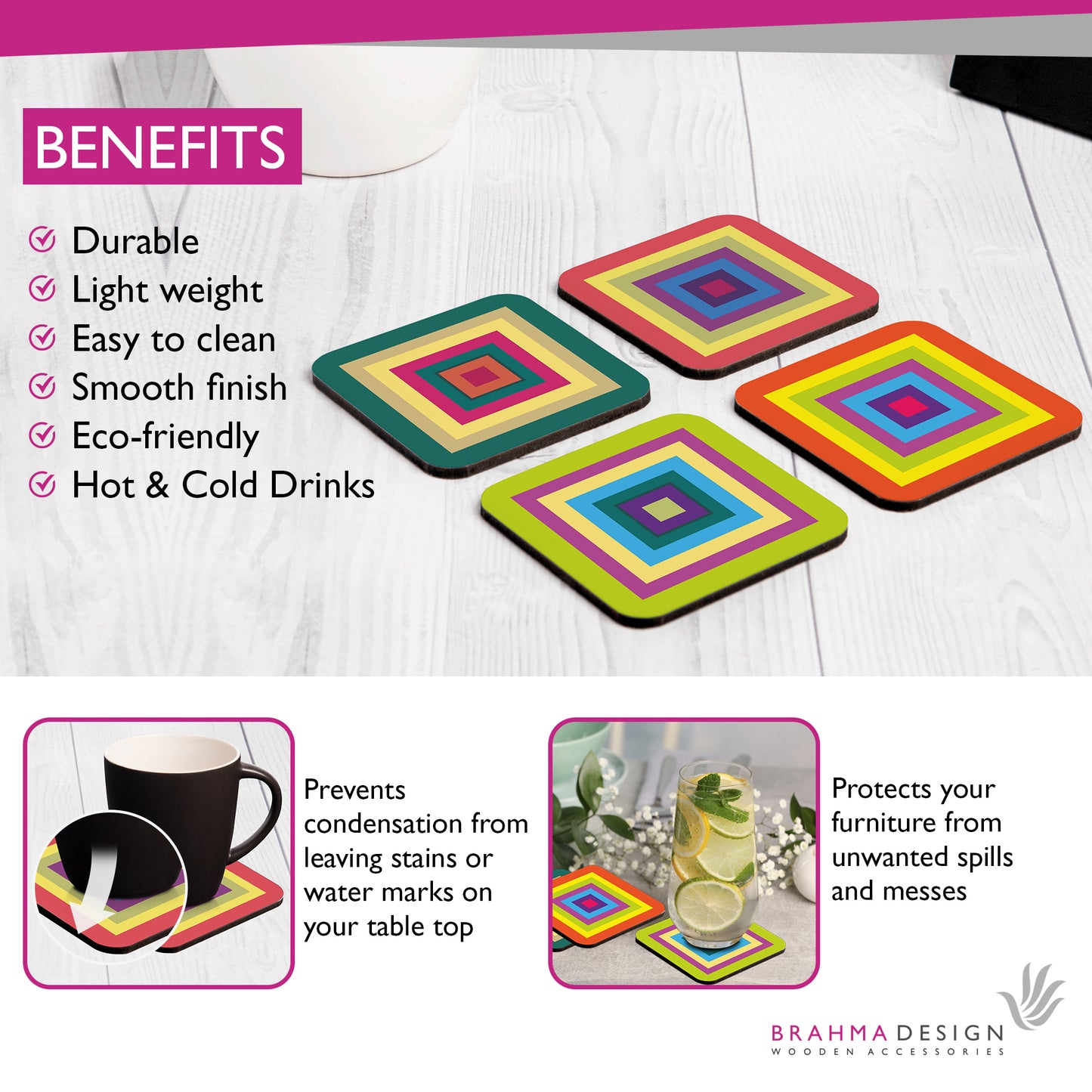 ColorfulSq Coaster